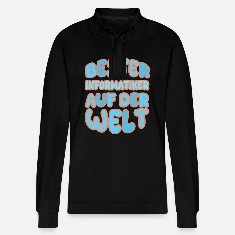Geschenk für Informatiker - Stanley/Stella Unisex Bio-Langarm-Poloshirt Prepster - Schwarz