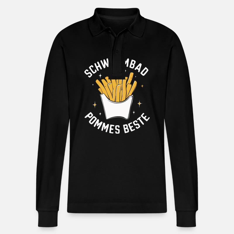 Frites, frites, restauration rapide - Polo à manches longues bio PREPSTER Stanley/Stella Unisexe - noir