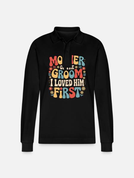 Groom Wedding Marriage - Stanley/Stella Organic Unisex Long-Sleeved Polo Shirt Prepster - black