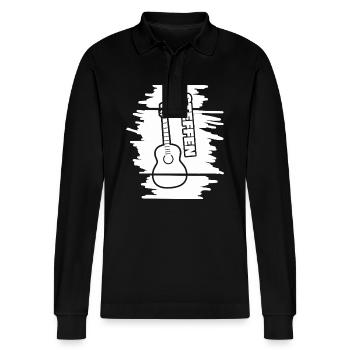 Guitar Steffen - Stanley/Stella Unisex Bio-Langarm-Poloshirt Prepster - Schwarz - Vorne - Anna (173cm) & Nico (186cm)