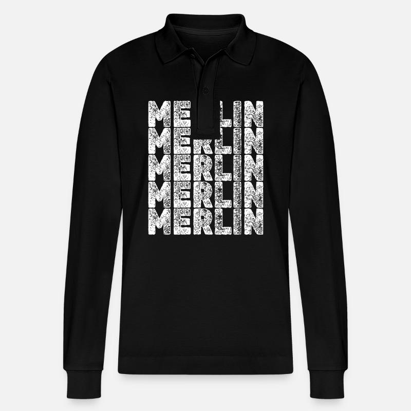 Held Merlin - Stanley/Stella Unisex Bio-Langarm-Poloshirt Prepster - Schwarz