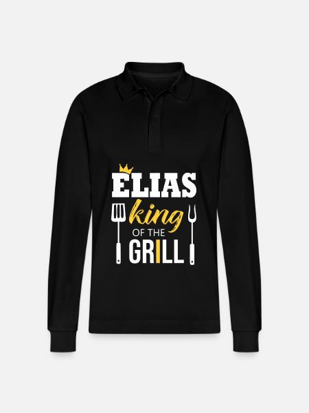 Elias king of the grill - Stanley/Stella Organic Unisex Long-Sleeved Polo Shirt Prepster - black