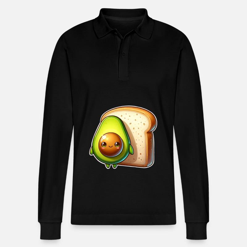 Avocado Toast - Stanley/Stella Unisex Bio-Langarm-Poloshirt Prepster - Schwarz