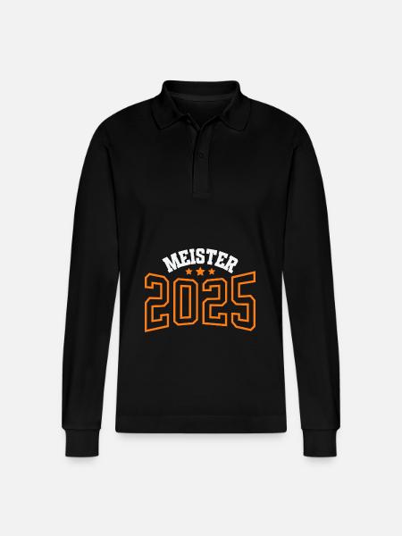 Meister 2025 - Stanley/Stella Unisex Bio-Langarm-Poloshirt Prepster - Schwarz