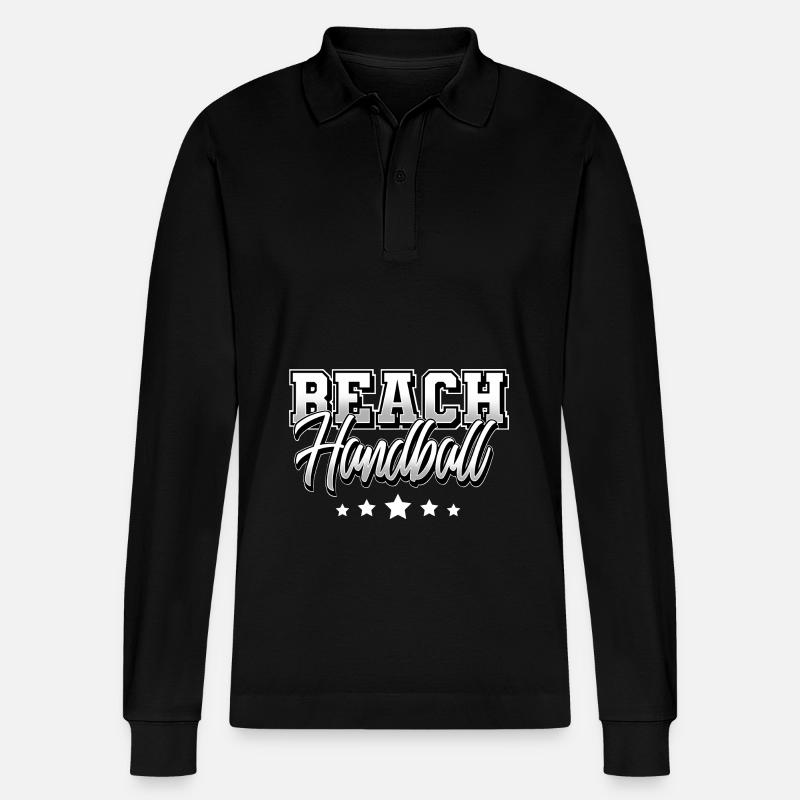 Beach Handball - Stanley/Stella Unisex Bio-Langarm-Poloshirt Prepster - Schwarz