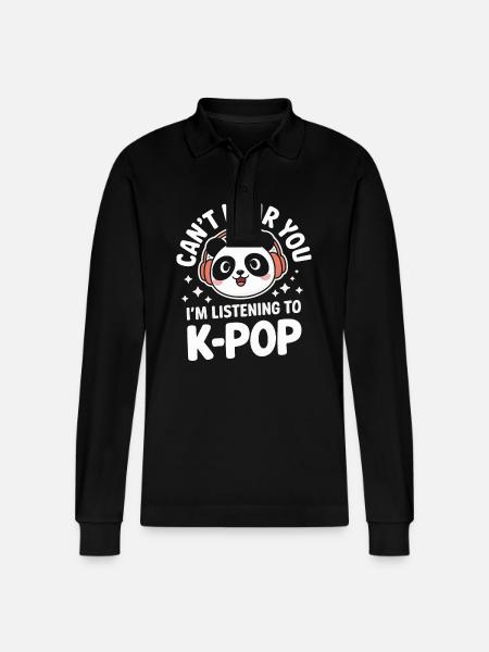K-Pop Music Korean Pop - Stanley/Stella Organic Unisex Long-Sleeved Polo Shirt Prepster - black
