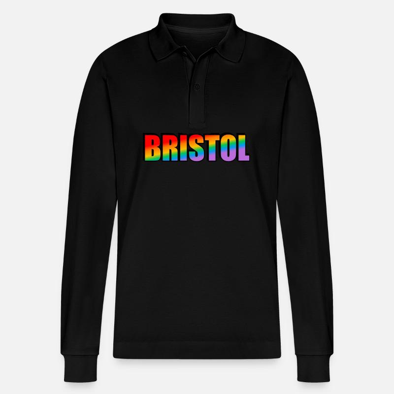 Fierté gay LGBT de Bristol - Polo à manches longues bio PREPSTER Stanley/Stella Unisexe - noir