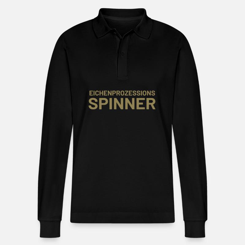 Lustiger Spruch Eichenprozessionsspinner witzig - Stanley/Stella Unisex Bio-Langarm-Poloshirt Prepster - Schwarz