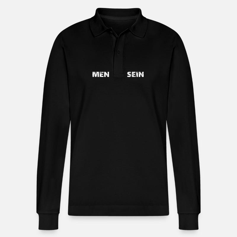 Mensch sein - Stanley/Stella Unisex Bio-Langarm-Poloshirt Prepster - Schwarz