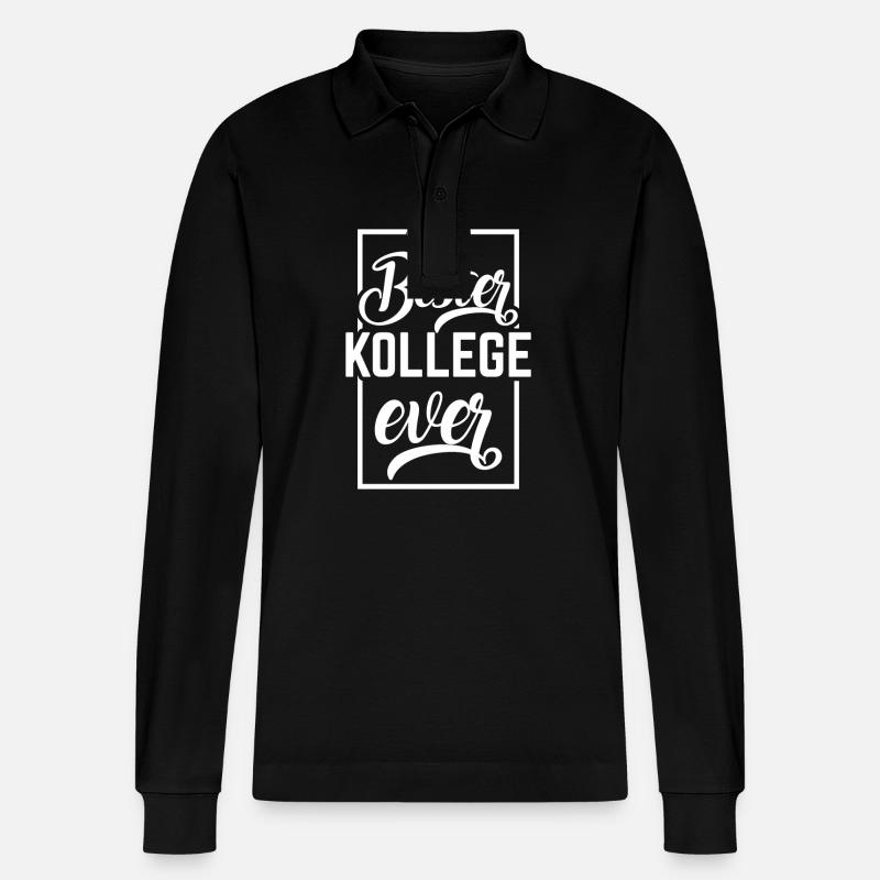 Bester Kollege Ever - Stanley/Stella Unisex Bio-Langarm-Poloshirt Prepster - Schwarz