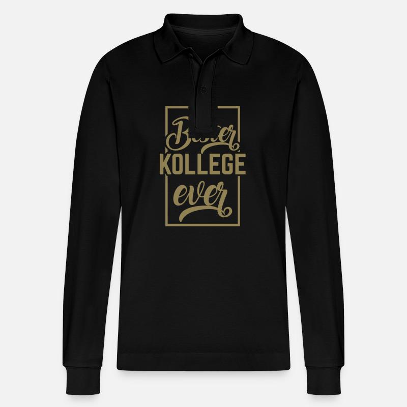 Bester Kollege Ever - Stanley/Stella Unisex Bio-Langarm-Poloshirt Prepster - Schwarz