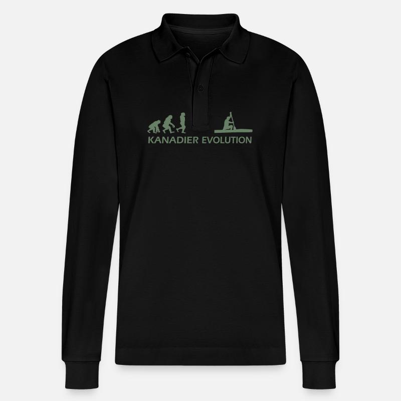 Kanadier Evolution Shirt mit Schrift - Stanley/Stella Unisex Bio-Langarm-Poloshirt Prepster - Schwarz