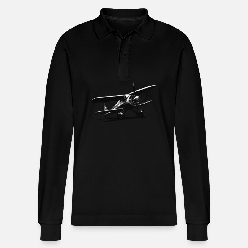 Modellflugzeug Pilot Flug Hobby Flieger - Stanley/Stella Unisex Bio-Langarm-Poloshirt Prepster - Schwarz