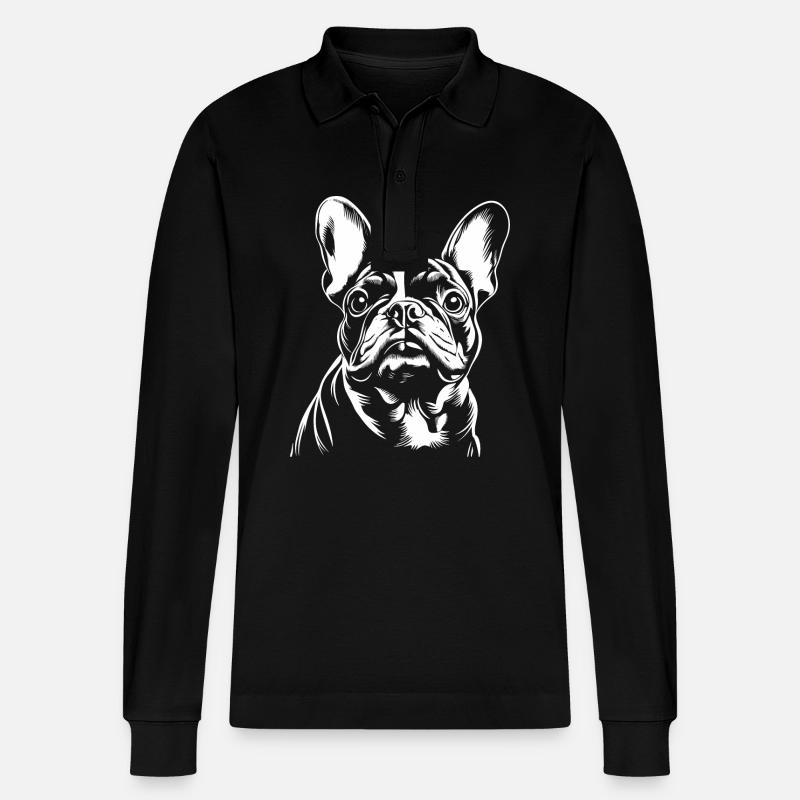 Frenchie - Fan de chiens - Polo à manches longues bio PREPSTER Stanley/Stella Unisexe - noir