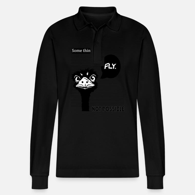 STRAUSSENFLIEGE SWK - Stanley/Stella Unisex Bio-Langarm-Poloshirt Prepster - Schwarz