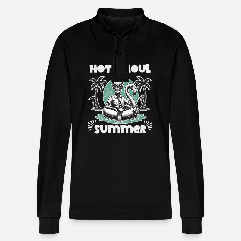 Heißer Ghoul Sommer Strandspaß - Stanley/Stella Unisex Bio-Langarm-Poloshirt Prepster - Schwarz