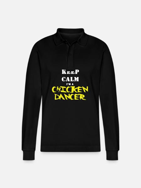 I am A Chicken Dancer - Stanley/Stella Organic Unisex Long-Sleeved Polo Shirt Prepster - black