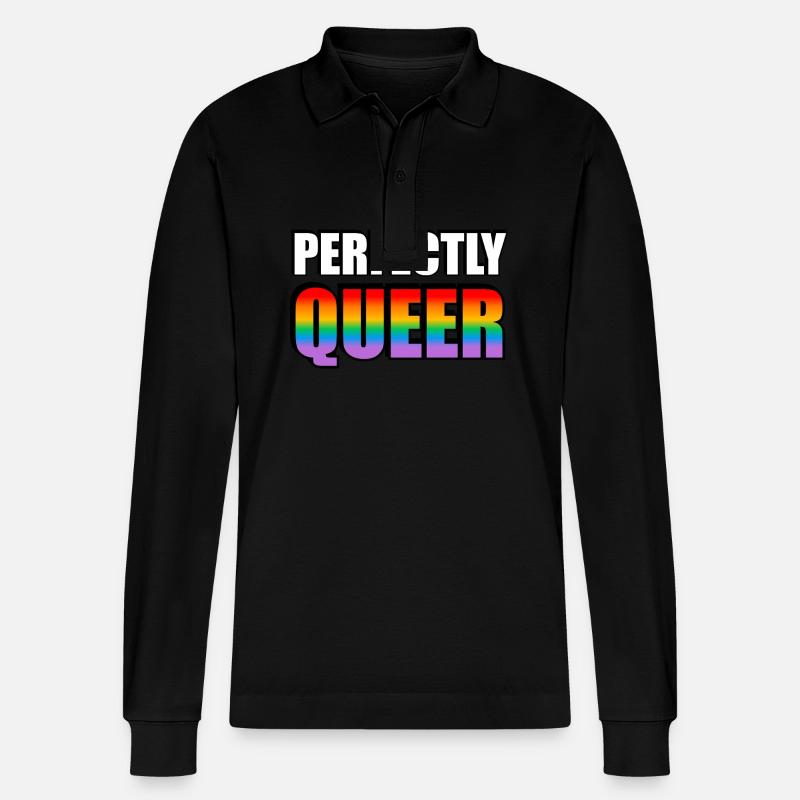 Perfekt queer - Stanley/Stella Unisex Bio-Langarm-Poloshirt Prepster - Schwarz