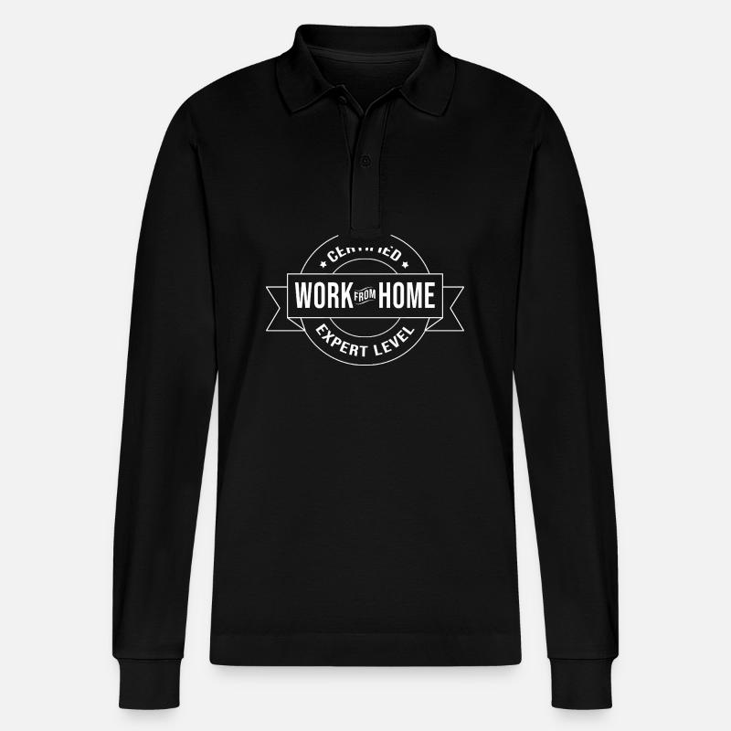 Remote Homeoffice - Stanley/Stella Unisex Bio-Langarm-Poloshirt Prepster - Schwarz