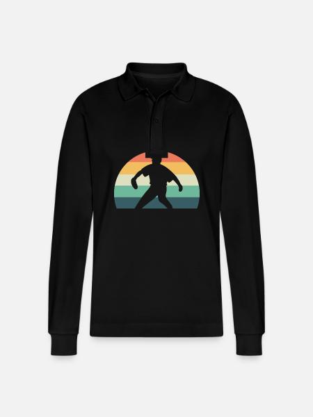 Softball Softball Players - Stanley/Stella Organic Unisex Long-Sleeved Polo Shirt Prepster - black
