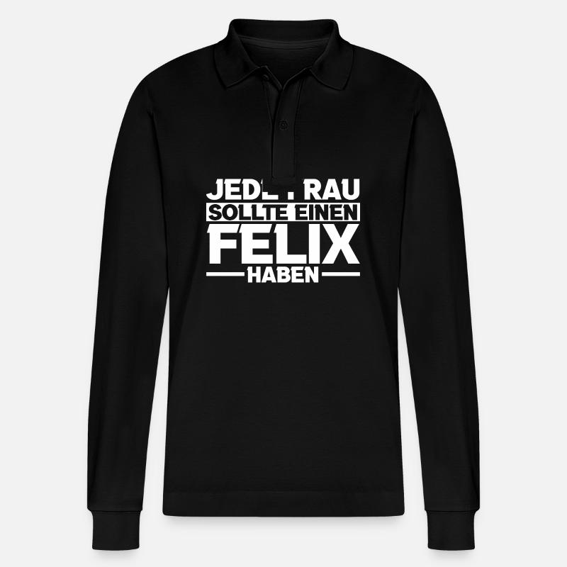 Felix - Stanley/Stella Unisex Bio-Langarm-Poloshirt Prepster - Schwarz