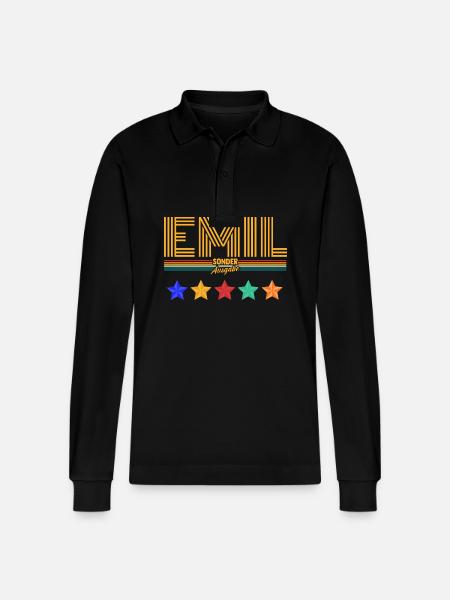 Emil - Polo à manches longues bio PREPSTER Stanley/Stella Unisexe - noir