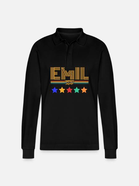 Emil - Stanley/Stella Organic Unisex Long-Sleeved Polo Shirt Prepster - black