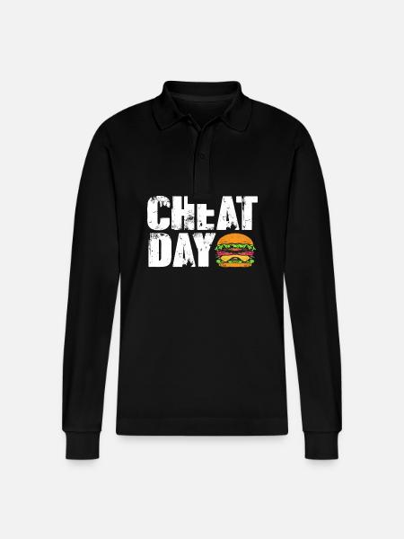 Cheeseburger Burger - Stanley/Stella Organic Unisex Long-Sleeved Polo Shirt Prepster - black