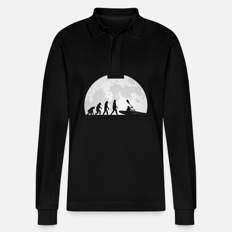 Kayaking Kayaking Evolution - Stanley/Stella Organic Unisex Long-Sleeved Polo Shirt Prepster - black