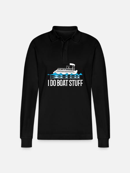 Pontonboot Boot Boote - Stanley/Stella Unisex Bio-Langarm-Poloshirt Prepster - Schwarz
