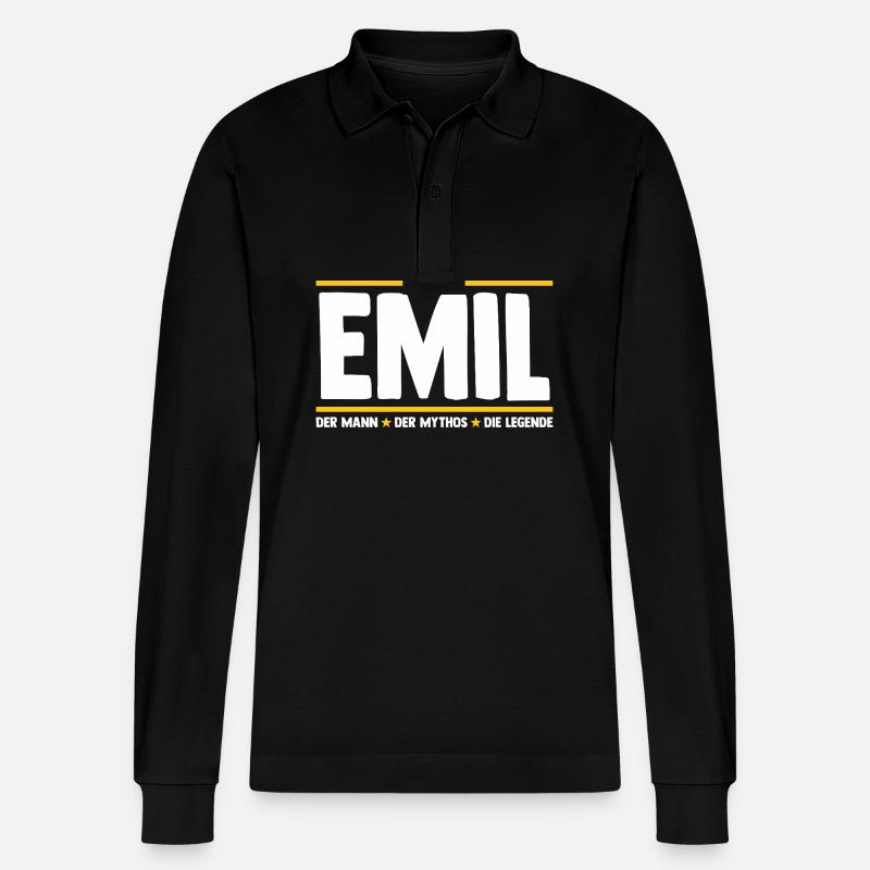 Emil - Stanley/Stella Unisex Bio-Langarm-Poloshirt Prepster - Schwarz