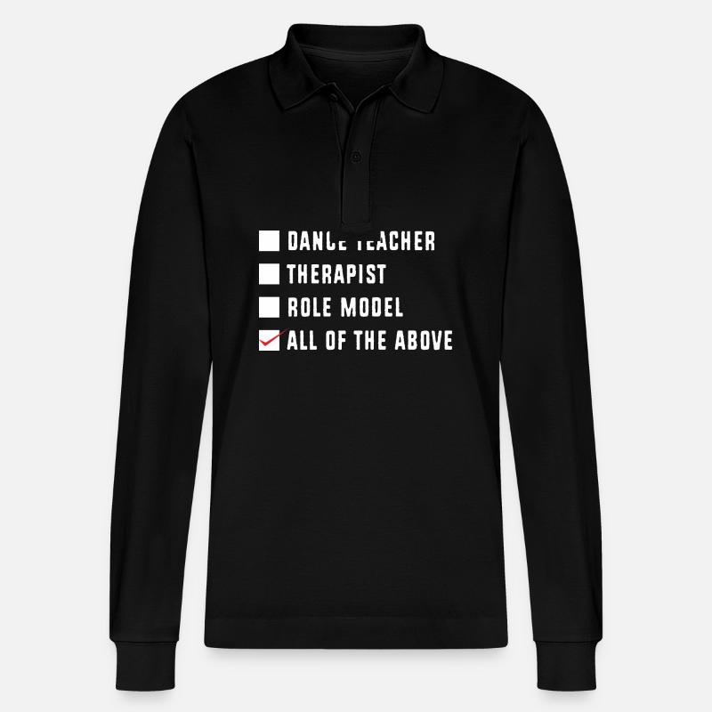 Tanzlehrer - Stanley/Stella Unisex Bio-Langarm-Poloshirt Prepster - Schwarz