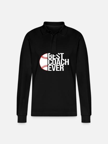 Baseball Coach - Stanley/Stella Organic Unisex Long-Sleeved Polo Shirt Prepster - black