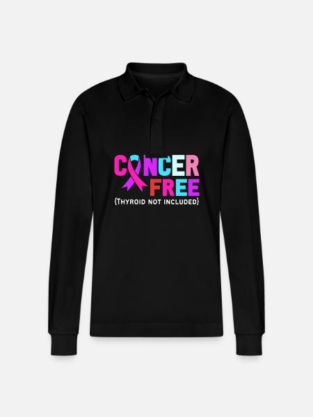 Thyroid cancer Thyroid cancer - Stanley/Stella Organic Unisex Long-Sleeved Polo Shirt Prepster - black