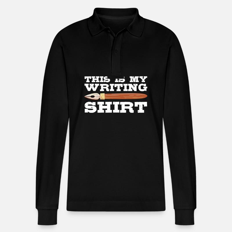 Autor - Stanley/Stella Unisex Bio-Langarm-Poloshirt Prepster - Schwarz