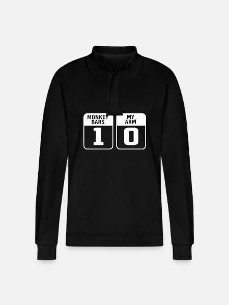 Broken Arm Bone Fracture - Stanley/Stella Organic Unisex Long-Sleeved Polo Shirt Prepster - black