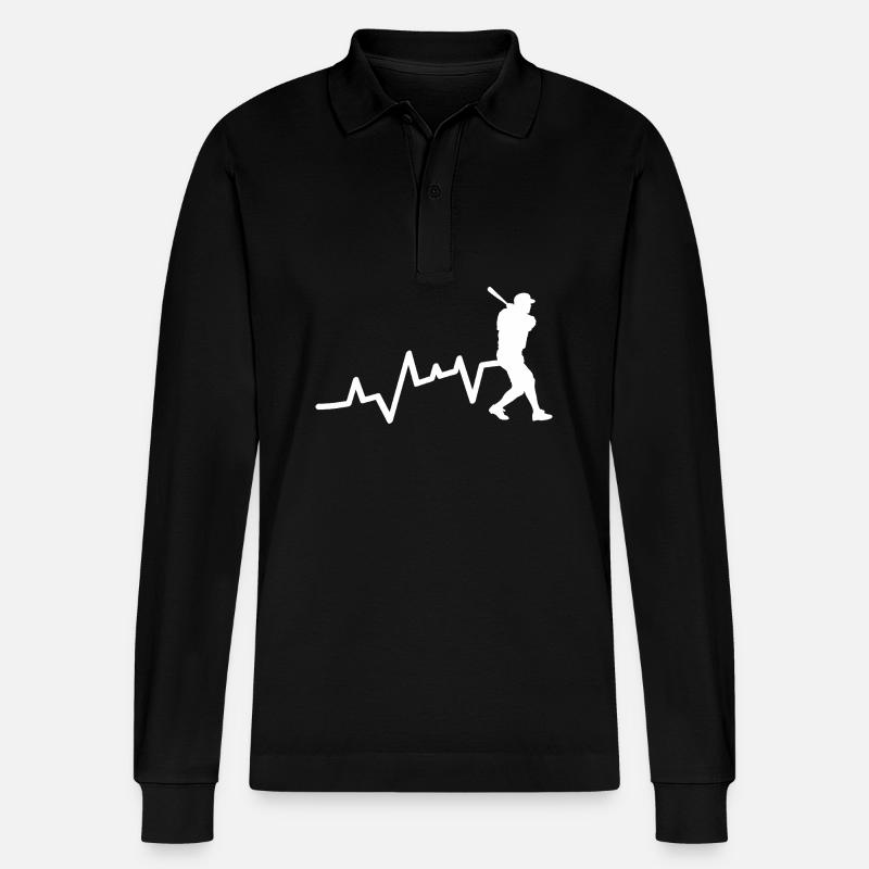 Baseball Player Evolution Baseball - Stanley/Stella Organic Unisex Long-Sleeved Polo Shirt Prepster - black
