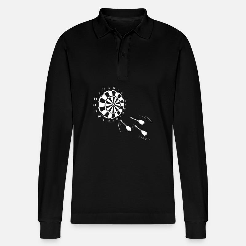 Dartbrett - Stanley/Stella Unisex Bio-Langarm-Poloshirt Prepster - Schwarz