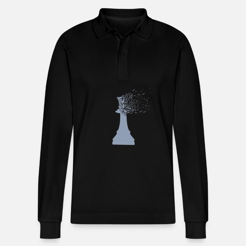 Chess queen king dispersion - Stanley/Stella Unisex Bio-Langarm-Poloshirt Prepster - Schwarz