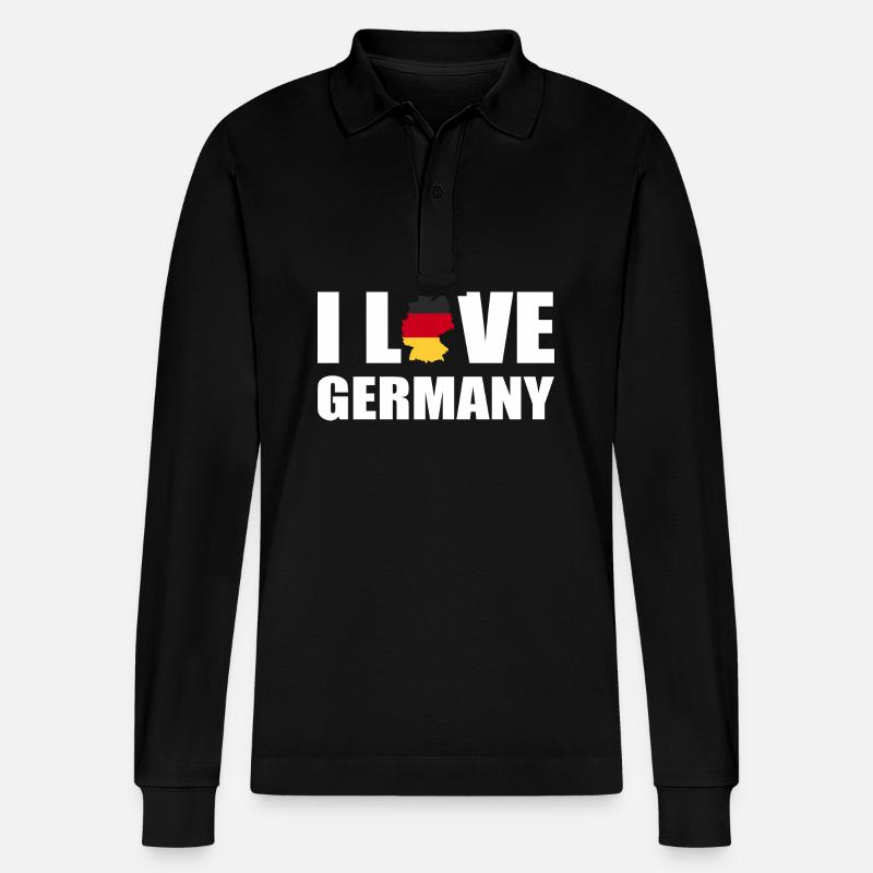 Deutschland - Stanley/Stella Unisex Bio-Langarm-Poloshirt Prepster - Schwarz