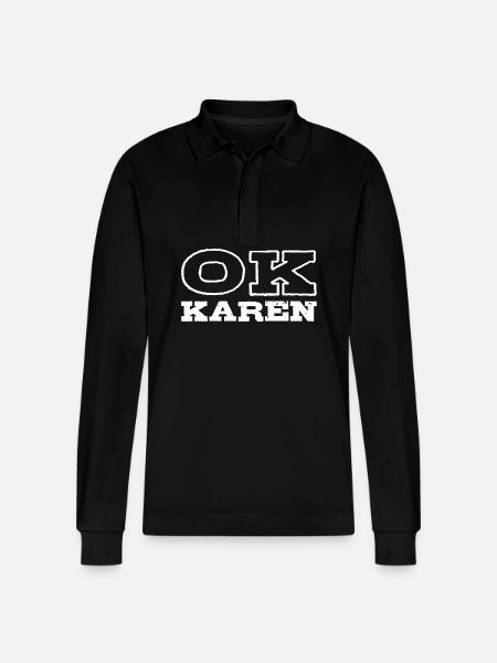 Karen - Stanley/Stella Organic Unisex Long-Sleeved Polo Shirt Prepster - black