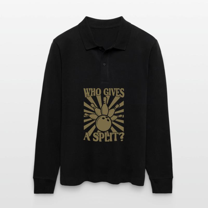 Bowling Spruch Who gives a Split 2 Stanley/Stella Unisex Bio-Langarm-Poloshirt Prepster