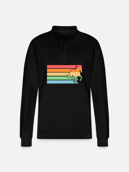 Riding Horse - Stanley/Stella Organic Unisex Long-Sleeved Polo Shirt Prepster - black
