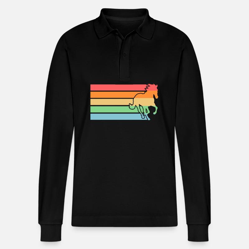 Monter à cheval - Polo à manches longues bio PREPSTER Stanley/Stella Unisexe - noir