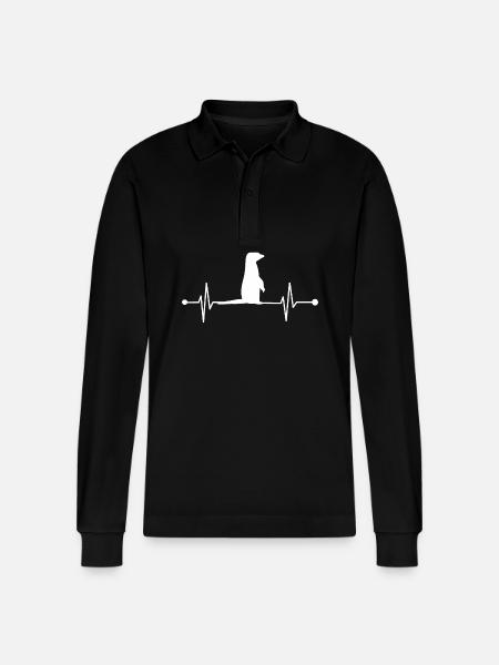 Erdmännchen Herzschlag - Stanley/Stella Unisex Bio-Langarm-Poloshirt Prepster - Schwarz