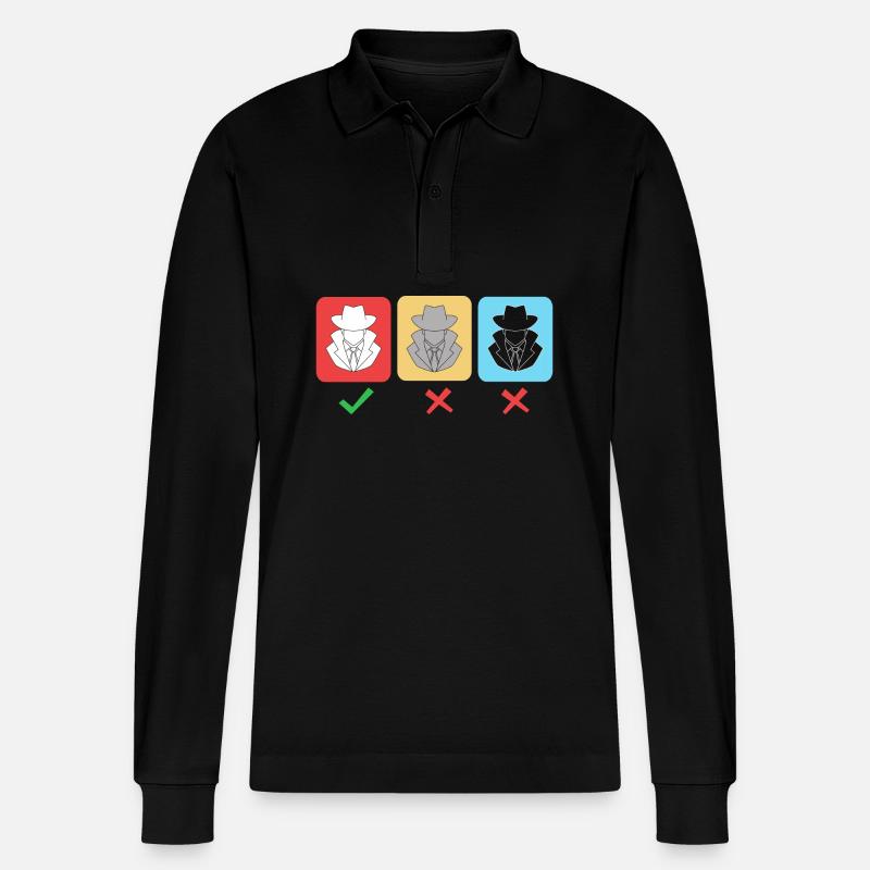 Cybersecurity Cyber Programmer Hacker - Stanley/Stella Organic Unisex Long-Sleeved Polo Shirt Prepster - black