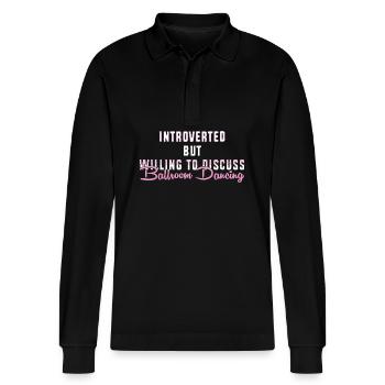 Waltz Couple Dance - Stanley/Stella Organic Unisex Long-Sleeved Polo Shirt Prepster - black - Front - Anna (173cm) & Nico (186cm)