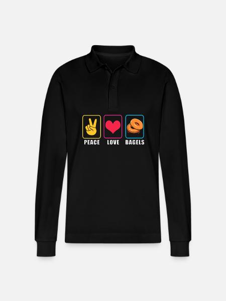 Bagel - Stanley/Stella Organic Unisex Long-Sleeved Polo Shirt Prepster - black