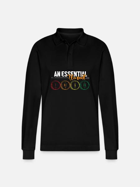 Periodic table - Stanley/Stella Organic Unisex Long-Sleeved Polo Shirt Prepster - black