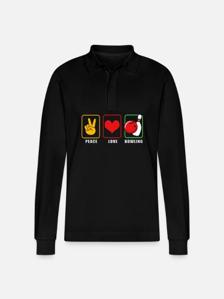 Bowling - Stanley/Stella Organic Unisex Long-Sleeved Polo Shirt Prepster - black